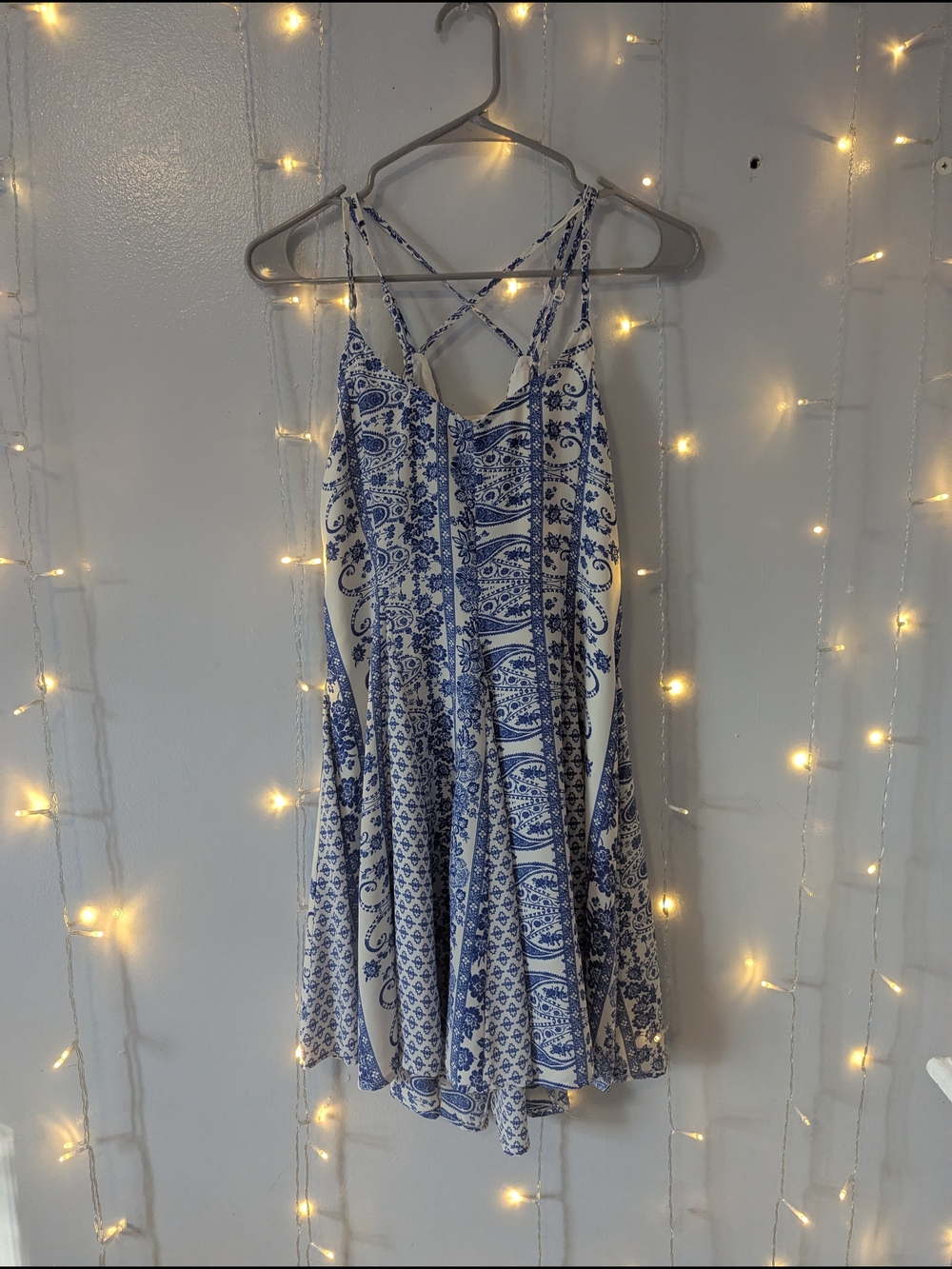 Altar'd State Blue and White Printed Sundress